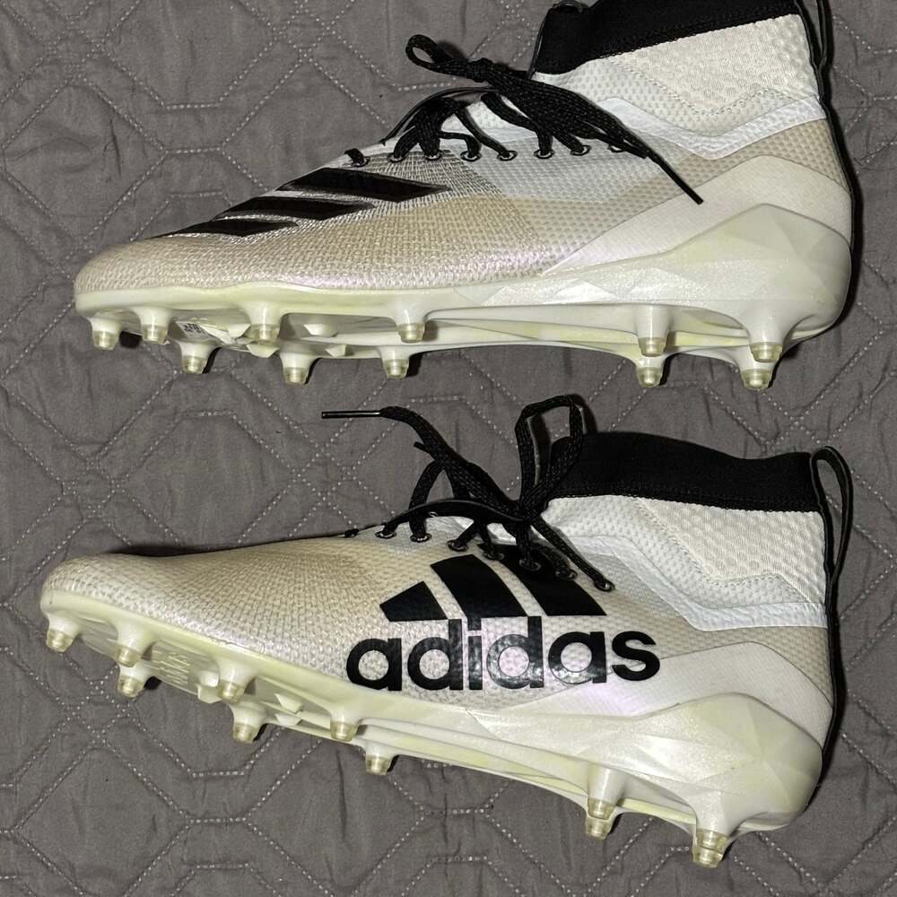 Adidas Adizero Low Football Cleats White Black NEW - Picture 3 of 5